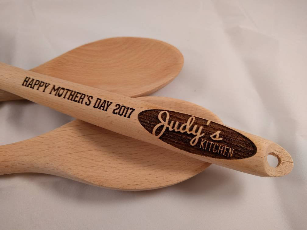 Custom Spoon Happy Mother's day 2019 Customized Gift for mom Personalized wooden spoons cooking lover gifts under ten dollars - S102