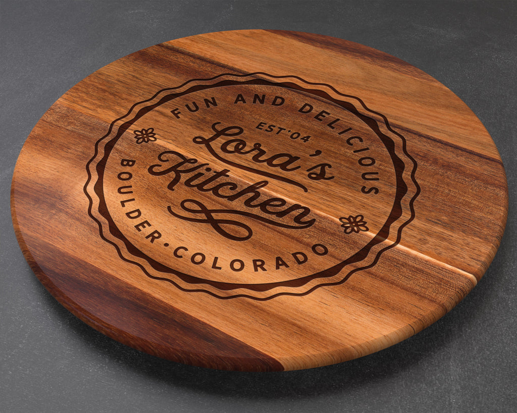 Custom Lazy Susan, Personalized Cutting Board, Engraved Cutting Board, Custom Cutting Board, Wedding Gift, Anniversary Gift, Christmas Gift
