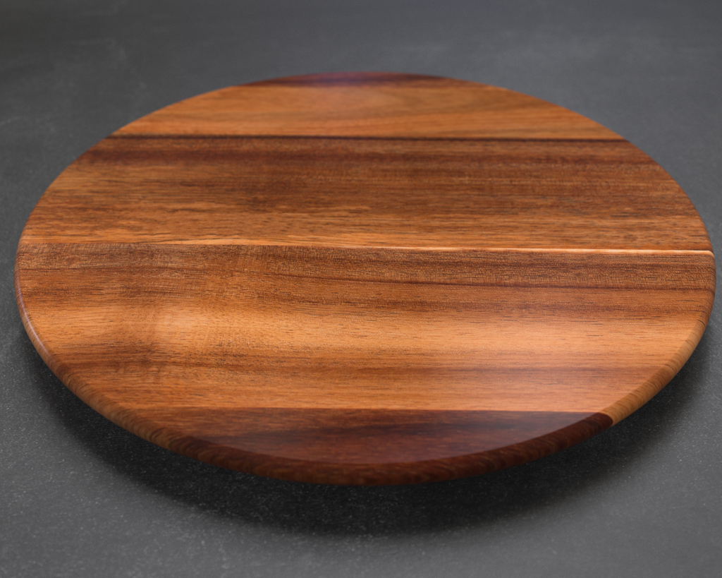 Personalized Engraved Acacia Wood Lazy Susan – 18″ Round Turntable Serving Tray – Custom Monogram & Family Name Gift