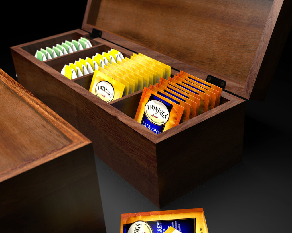 Personalized Tea Box, Rustic Wood Tea Box, Custom Tea, Tea lovers gift, Tea Organizer, Tea Box Gift, Keepsake Box