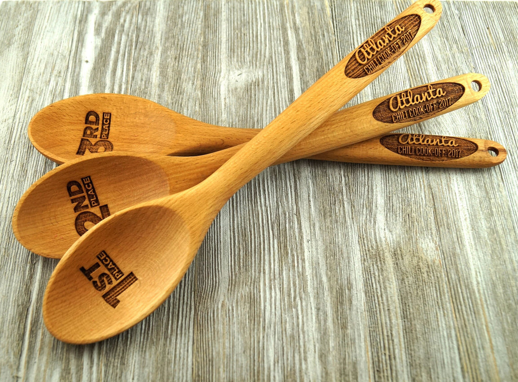 4 Set of Chili Cook Off Spoons - Cook Off Prizes, Bake Off Prizes, People's Choice, Event Prize, Baking Spoons, Cooking Spoons, Event Trophy