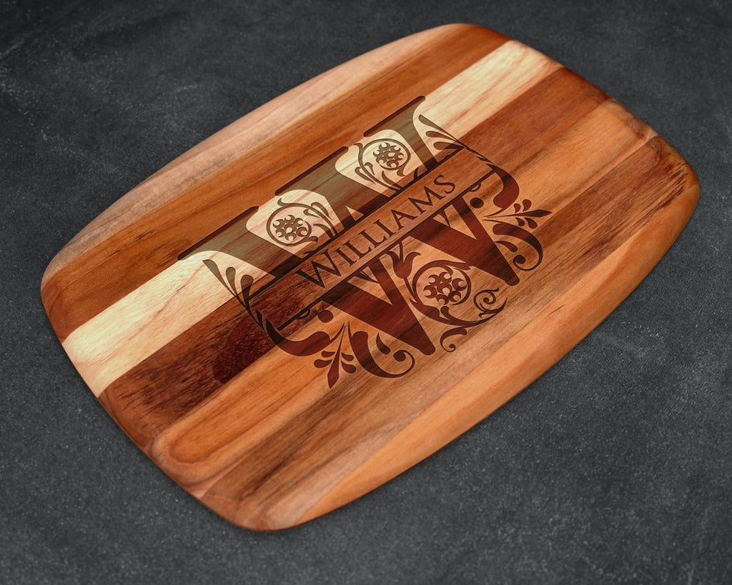 Split Letter Teak Cutting Board