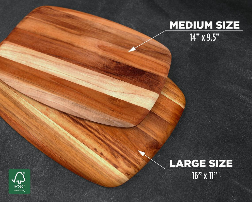 Split Letter Teak Cutting Board