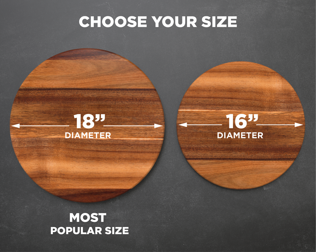 Customized Lazy Susan, 18" Engraved Acacia Wood Turntable, Best Christmas Gifts for Wife