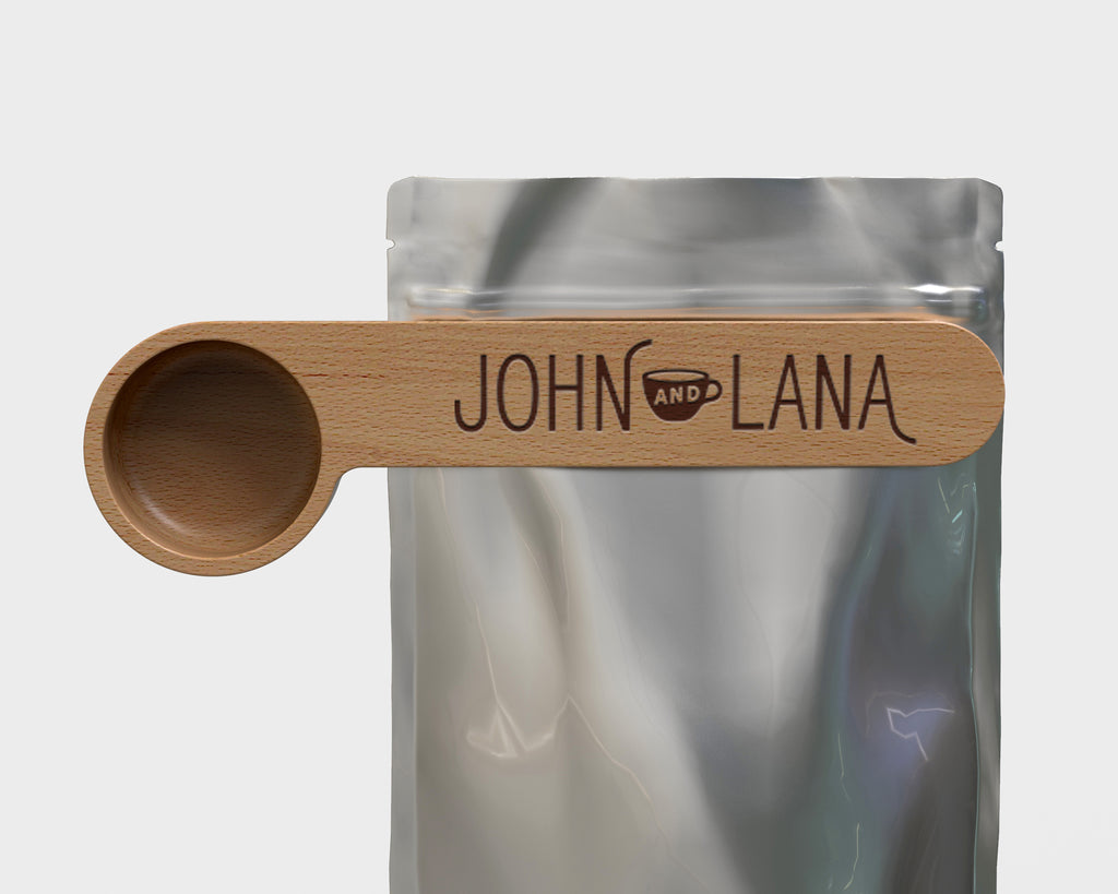 Engraved Coffee Scoop, Bag Clip, Coffee Spoon, Wooden Coffee Scoop, Kitchen tools, Coffee gift, Coffee Lover Gift