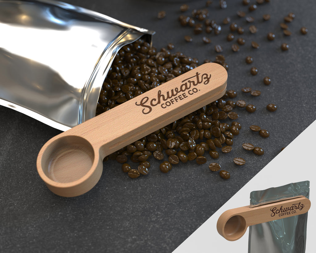 Personalized Coffee Scoop, Bag Clip, Coffee Spoon, Wooden Coffee Scoop, Custom Coffee Scoop, Kitchen tools, Coffee gift, Coffee Lover Gift