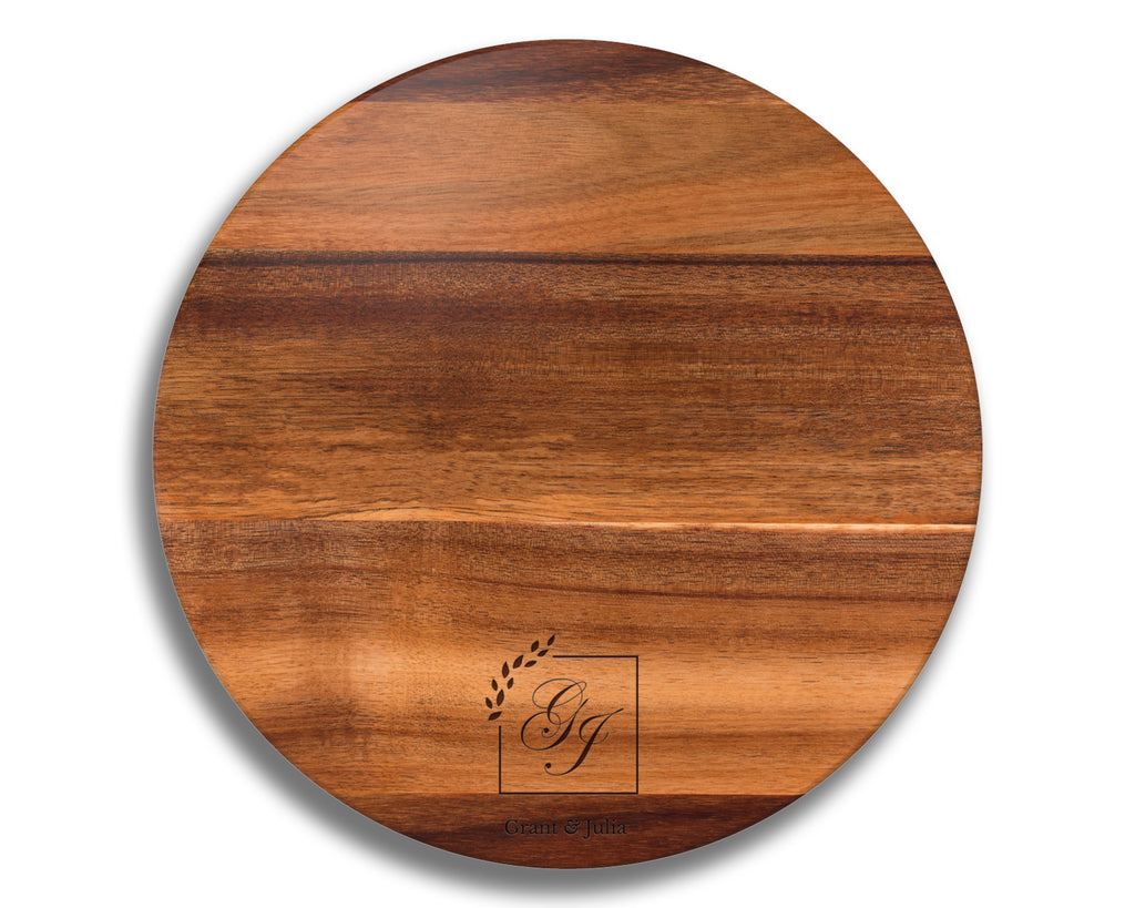 Personalized Lazy Susan, 18" Engraved Acacia Wood Turntable, Best Christmas Gifts for Wife