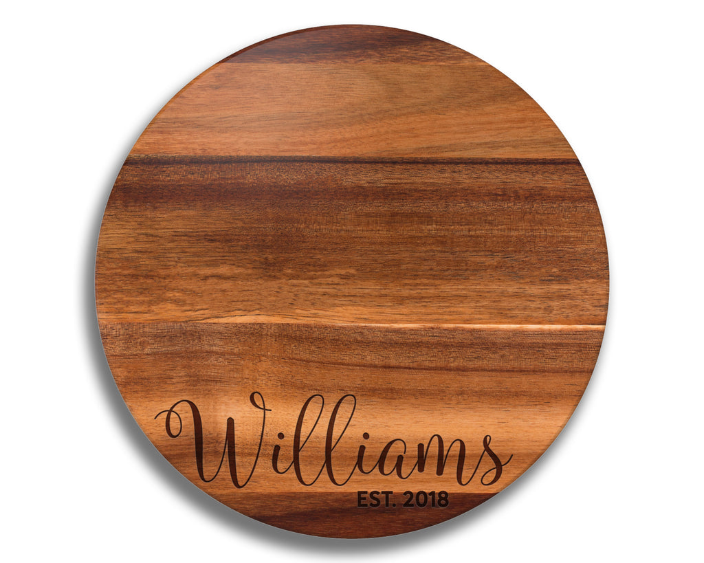 Personalized Lazy Susan, 18" Engraved Acacia Wood Turntable, Best Christmas Gifts for Mom, Anniversary Gifts