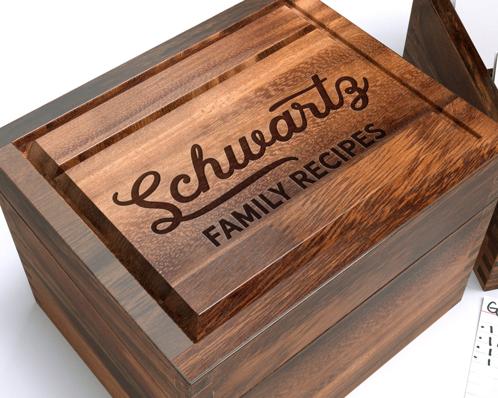 Wood Recipe Box, Personalized Recipe Box, Housewarming Gift, Wedding Shower Decor, Wooden Recipe Box, Mothers Day Gift, Engraved Recipe Box