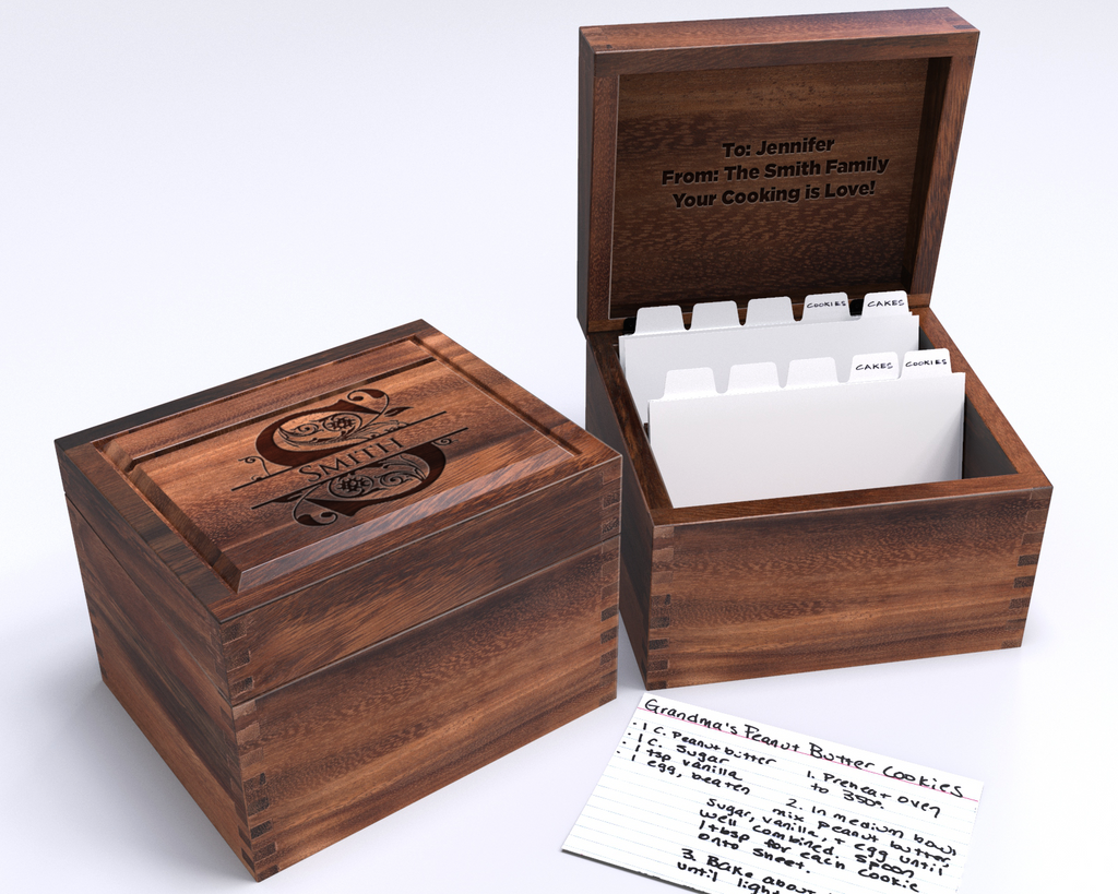 Recipe Box, Personalized Recipe Box, Housewarming Gift, Wedding Shower Decor, Wood Recipe Box, Mothers Day Gift, Christmas Gift