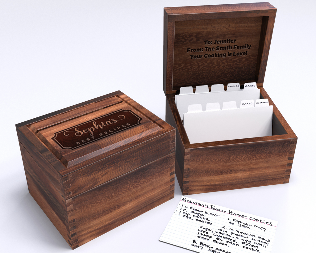 Personalized Recipe Box, Wood Recipe Box, Personalized Wedding Gift, Wedding Shower Gift, Cooking Gift, Mothers Day Gift, Christmas Gift