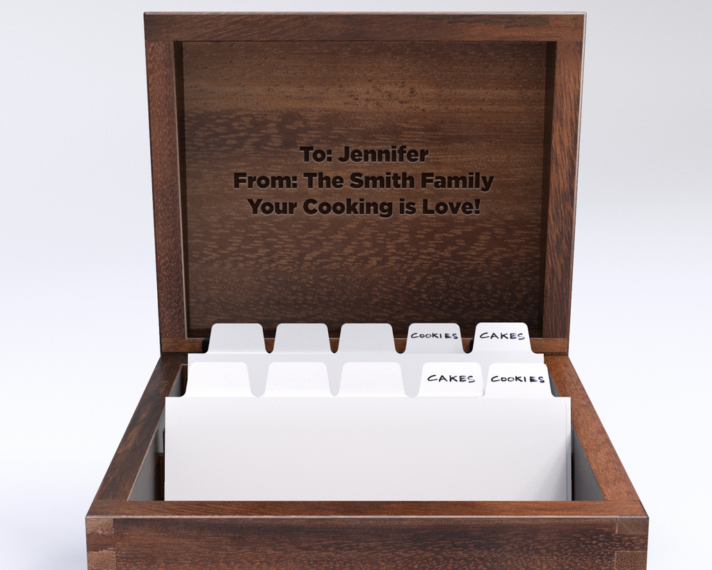 Wood Recipe Box, Personalized Recipe Box, Housewarming Gift, Wedding Shower Decor, Wooden Recipe Box, Mothers Day Gift, Engraved Recipe Box