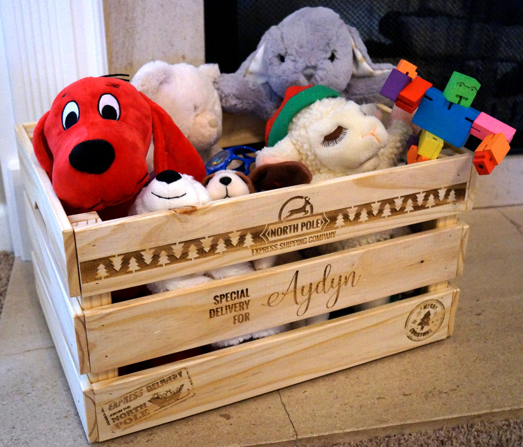 Wood Christmas Toy Box - Christmas Eve Crate - Gift Box - Present Box - Christmas 2019 - Family Christmas Fun - Christmas Traditions - Large Wood Toy Box