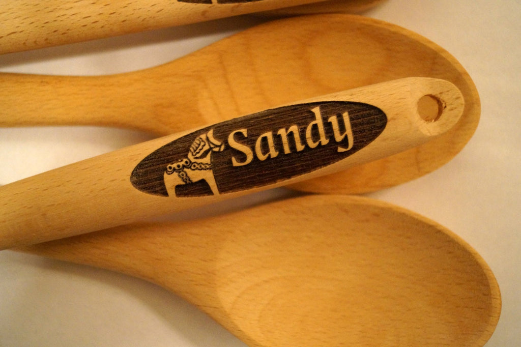 Swedish Dala Horse, Dala Horse, Swedish Horse, Personalized Wooden Spoon, Custom Wooden Spoon, Scandinavian Gift, Swedish Gift, God Jul S108