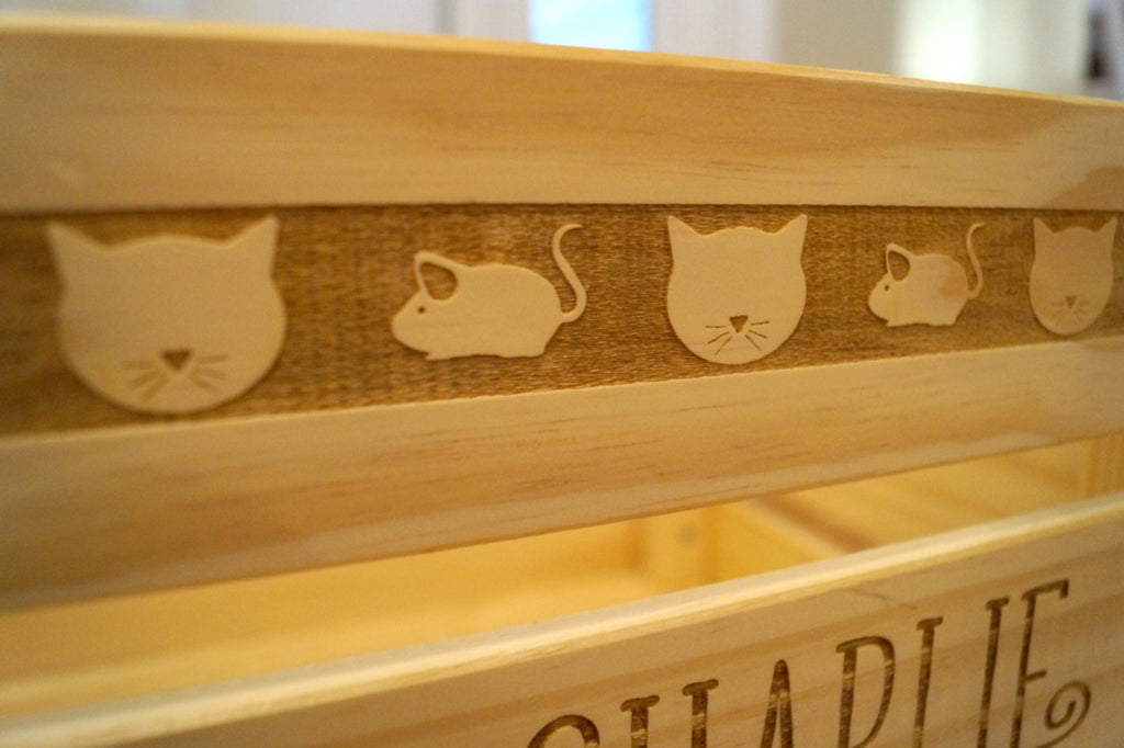 Cat Toy Crate - Cat Toy Box - Cat Toy Organization - Cat Lover Gifts - Wooden Crate - Wood Box