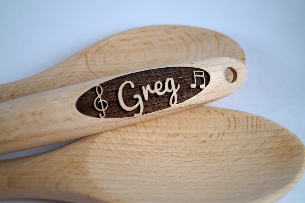 Custom Music Spoon, Music Gift, Music Teacher Gift, Musician Gift, Personalized Wooden Spoon Wood, Engraved Wooden Spoon, Baking Gift, Notes