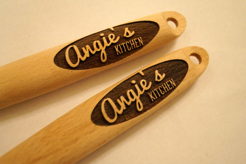 Personalized Wood Spoon and Fork set, Salad Servers, Serving Spoon, Serving Utensils, Kitchen Set, Gift for Wife, Mom Gifts, Gift for Mom