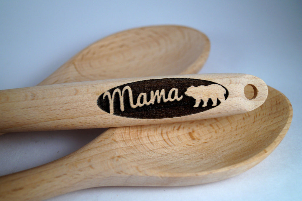 Mama Bear, Papa Bear, Bear Gift, Bear Decor, Gifts for Mom, Personalized Wooden Spoon, Kitchen Utensils, Bear Gift, Baking Gift, Bears