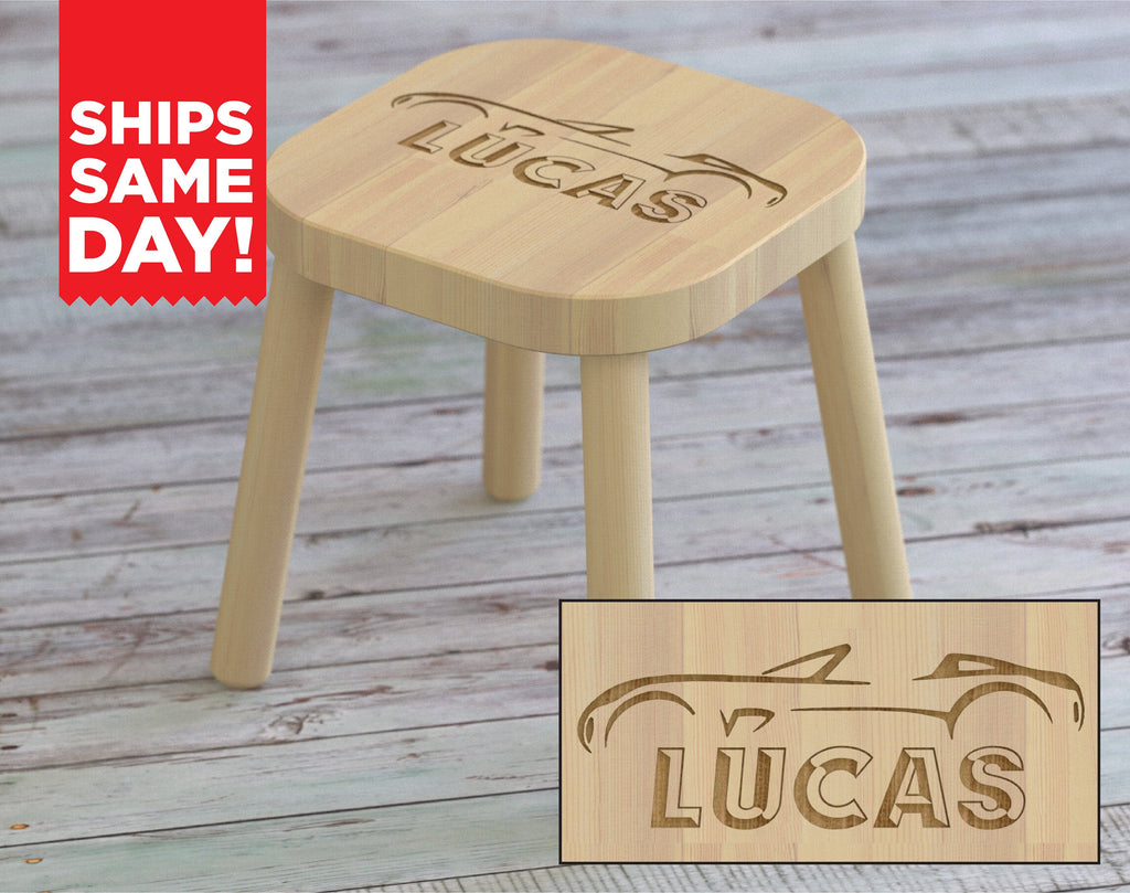 Race Car, Kids Step Stool, Kids Name Stool, Kids Stool, Childrens Stool, Childrens Bench, Gift For Kids, Kids Name Stool, Travel Theme
