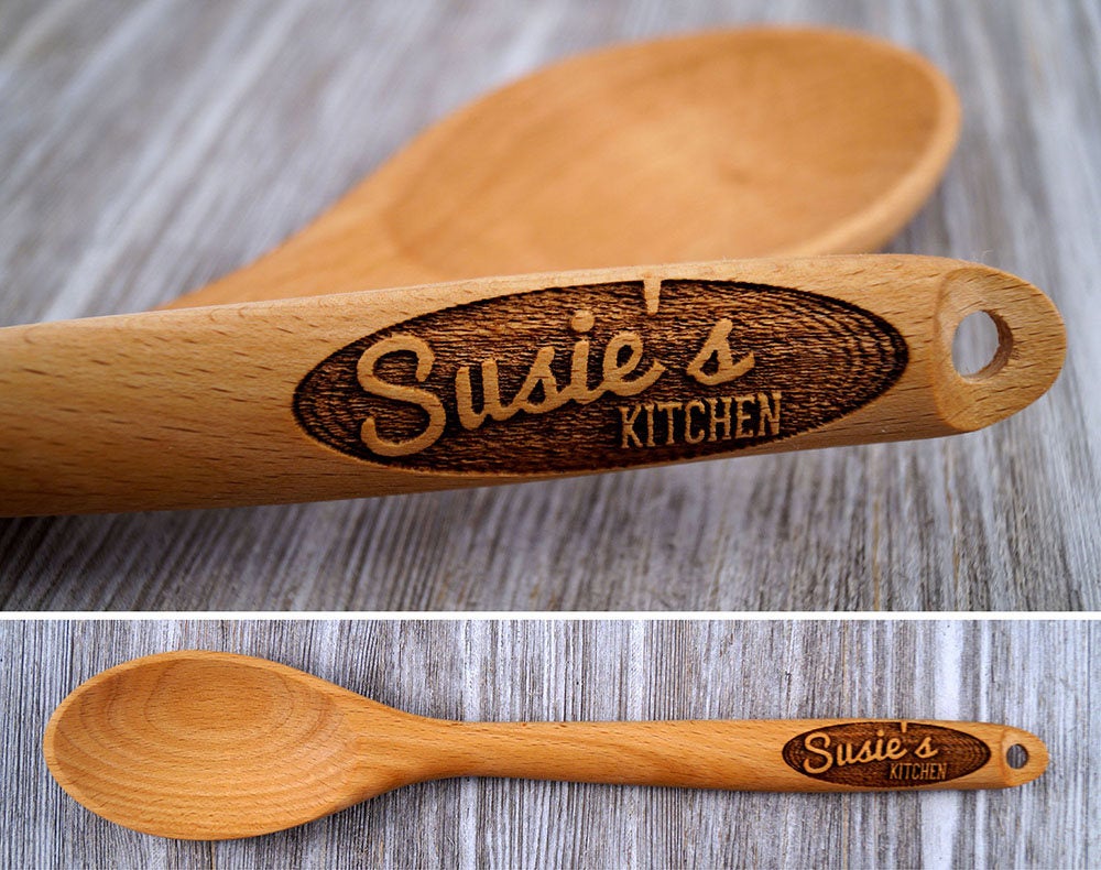 Baking Gift Box, Engraved Wooden Spoon, Aunt Gift, Unique Cooking Gift, 