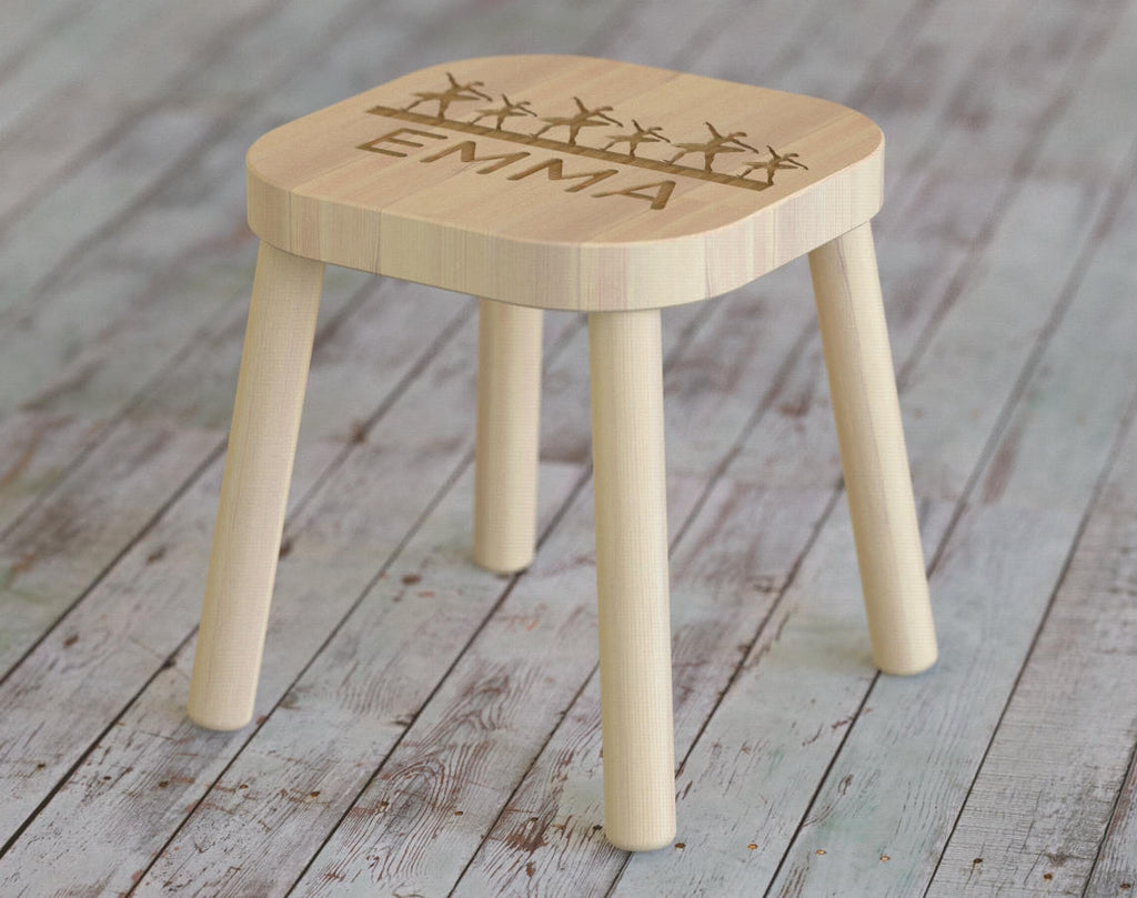 Ballet, Kids Stool, Girls Gifts, Childrens Engraved Seat, Personalized Monogram Name Nursery Bedroom Baby Shower Birthday Gift ST10