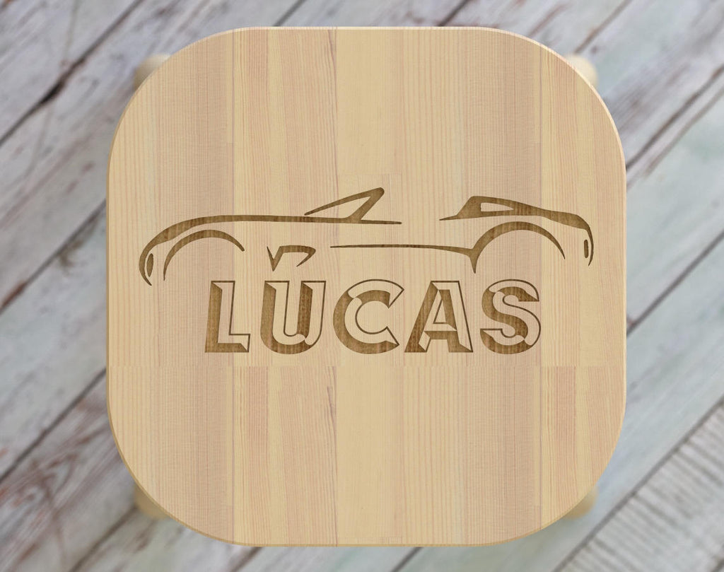 Race Car, Kids Step Stool, Kids Name Stool, Kids Stool, Childrens Stool, Childrens Bench, Gift For Kids, Kids Name Stool, Travel Theme