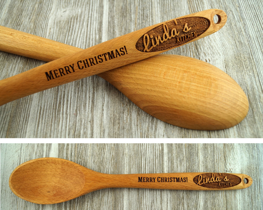 Stocking Stuffer, Wooden Spoon, Christmas Wooden Spoon, Personalized Spoon, Custom Spoon, Baking Gift, Christmas Baking Gift, Coworker Gift