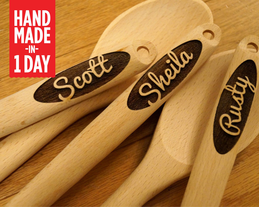 Spoon, Engraved Spoon, Kitchen Gifts, Baking Gifts, Gift for Him, Wooden Spoon, Wooden Utensils, Personalized Spoon, Gift for Mom, Christmas