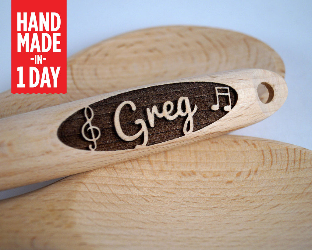 Custom Music Spoon, Music Gift, Music Teacher Gift, Musician Gift, Personalized Wooden Spoon Wood, Engraved Wooden Spoon, Baking Gift, Notes