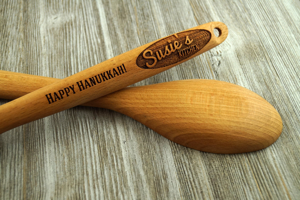 Hanukkah Gift, Chanukah Gift, Jewish Gift, Personalized Wooden Spoon, Personalised Spoon, Custom Wooden Spoon, Baking Gift, Coworker -S118