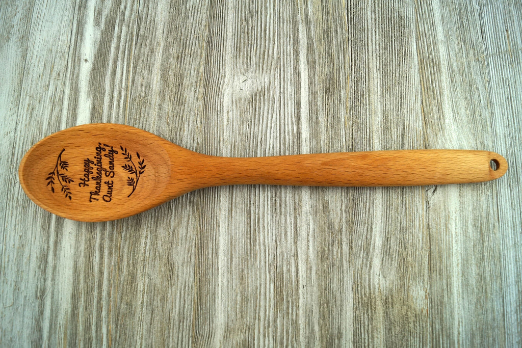 Thanksgiving Gift, Personalized Wooden Spoon, Fall Decor, Thanksgiving Table Decor, Thanksgiving Decor, Hostess Gift, Gift for Mom, Fall
