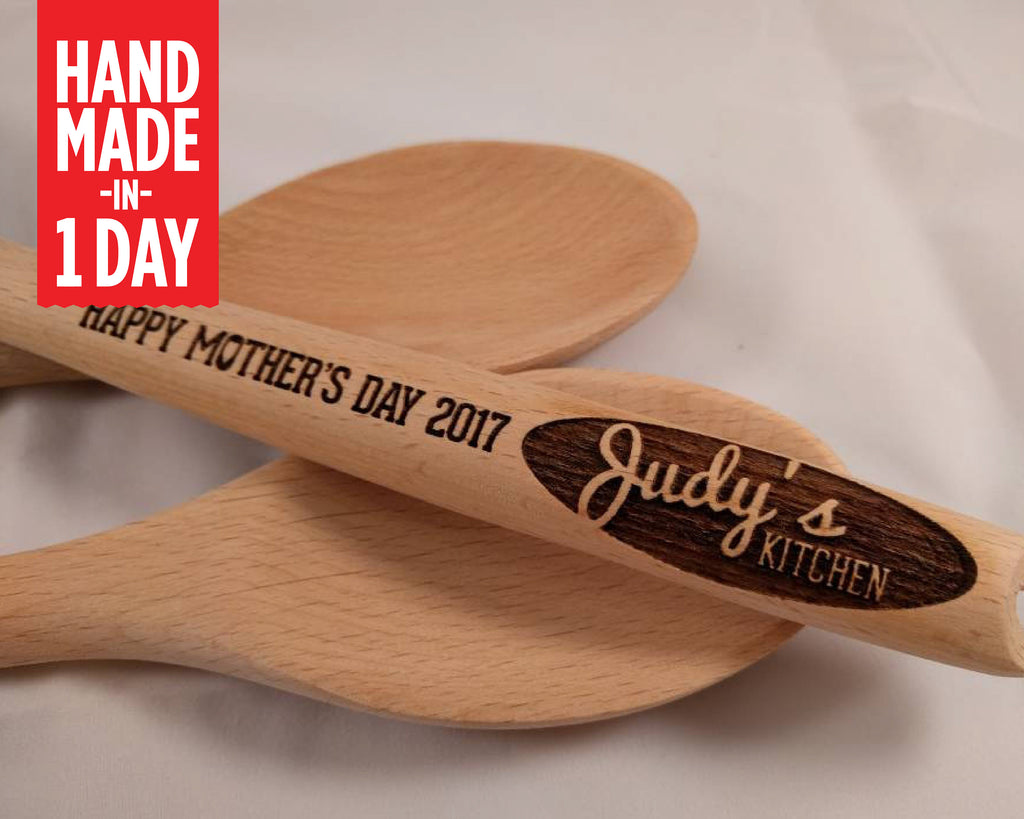 Custom Spoon Happy Mother's day 2019 Customized Gift for mom Personalized wooden spoons cooking lover gifts under ten dollars - S102