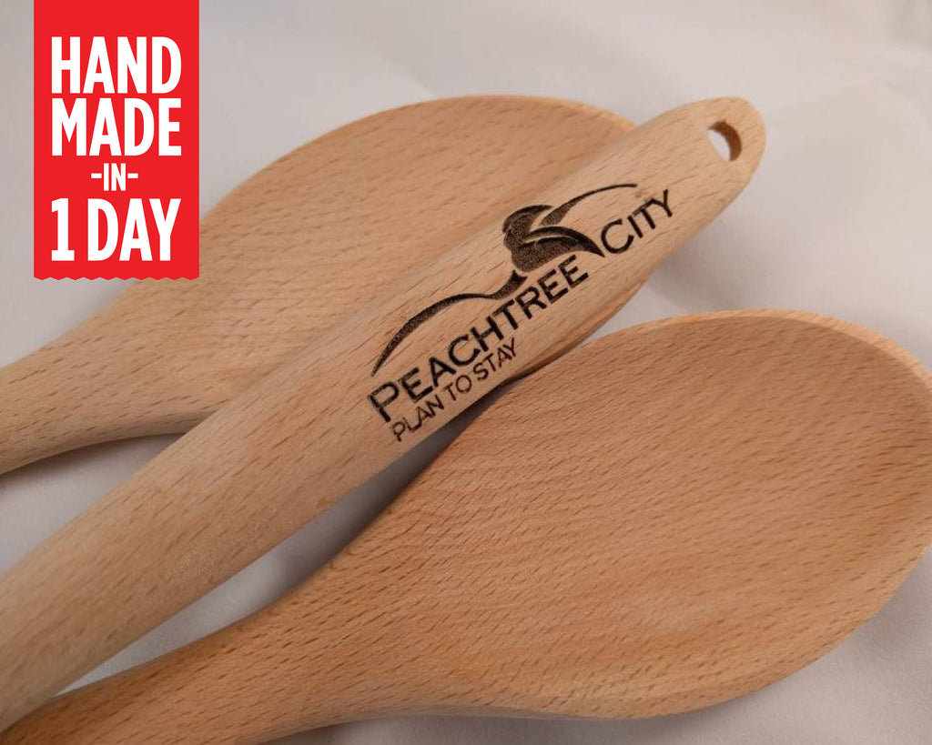 CUSTOM ORDER for ELIZABETH -- 25 Wooden Spoons with Corporate Logo