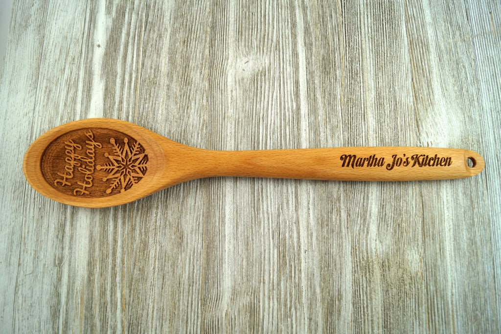 Personalized Wooden Spoon, Christmas Wooden Spoon, Personalised Spoon, Custom Wooden Spoon, Baking Gift, Christmas Gift, Coworker -S117