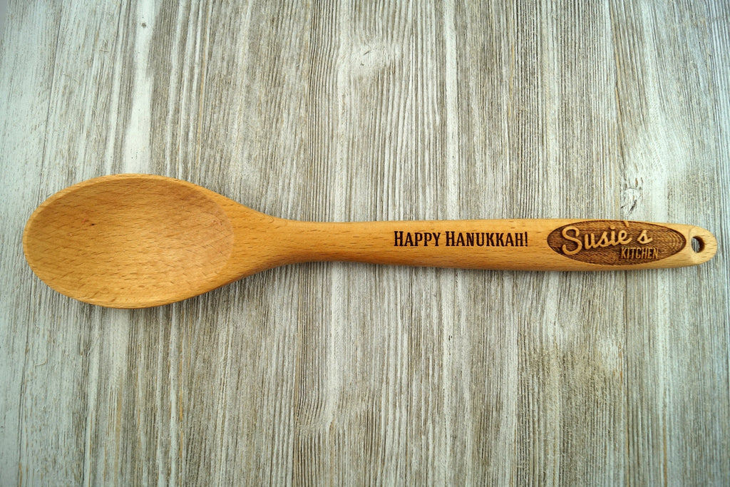 Hanukkah Gift, Chanukah Gift, Jewish Gift, Personalized Wooden Spoon, Personalised Spoon, Custom Wooden Spoon, Baking Gift, Coworker -S118