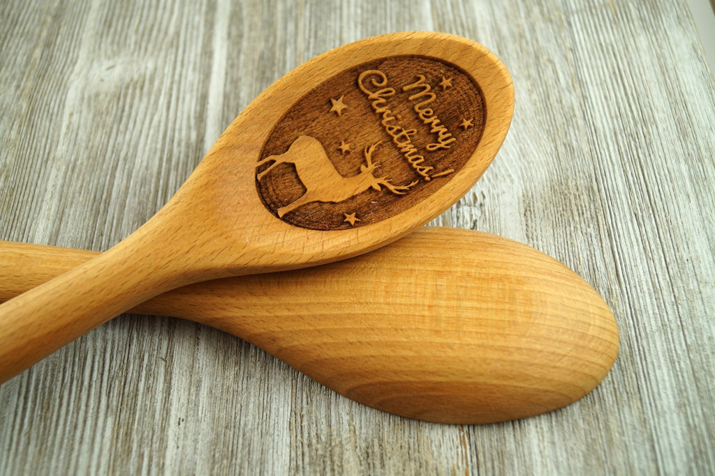 Christmas 2020 Gifts, Personalized Wooden Spoon, Christmas Wooden Spoon, Custom Wooden Spoon, Deer Gifts, Baking Gift, Christmas Gift, Coworker Gift