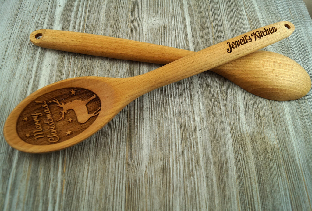 Christmas 2020 Gifts, Personalized Wooden Spoon, Christmas Wooden Spoon, Custom Wooden Spoon, Deer Gifts, Baking Gift, Christmas Gift, Coworker Gift