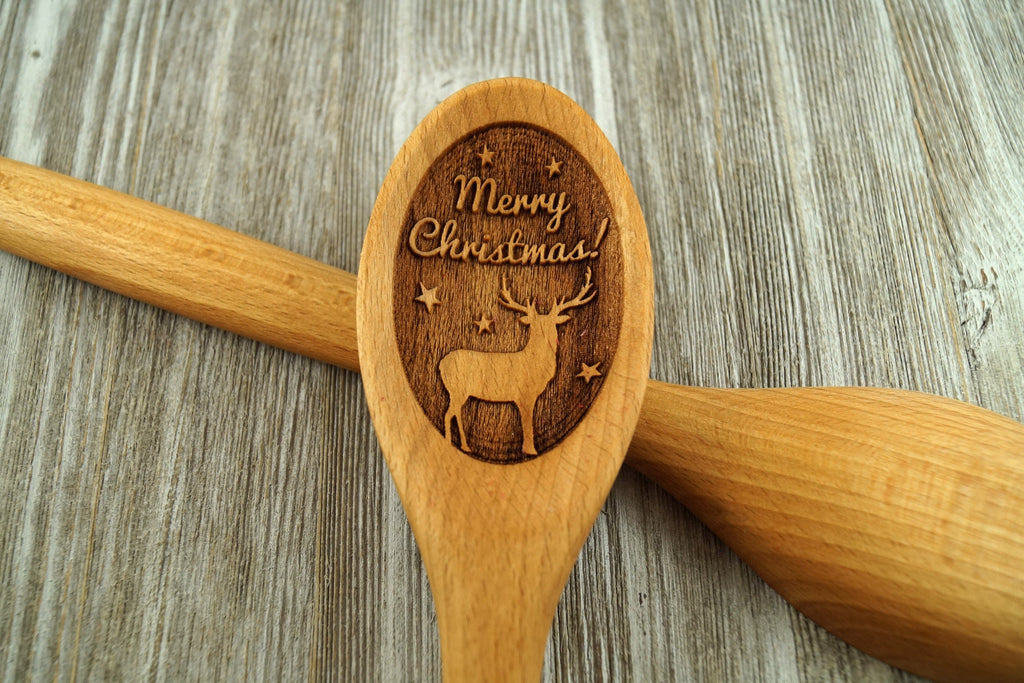 Christmas 2020 Gifts, Personalized Wooden Spoon, Christmas Wooden Spoon, Custom Wooden Spoon, Deer Gifts, Baking Gift, Christmas Gift, Coworker Gift