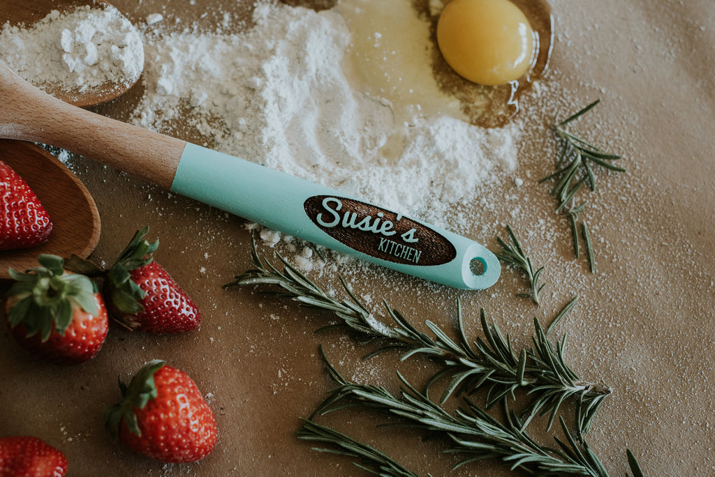 Mint Green Wooden Spoon, Mint Green, Gift Spoon, Personalized Wood Spoon, Personalised Kitchen Spoon, Custom Spoon, Hand Painted Wood Spoon