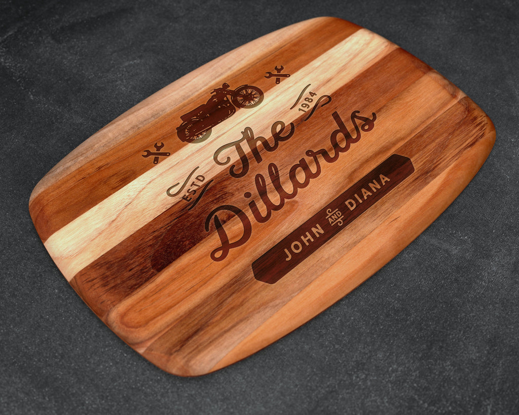 Motorcycle, Motorcycle Gifts, Cheese board, Teak, Biker Gifts, Gift for Him, Motorcycle Art, Cutting Board, Gift for Dad, Vintage Motorcycle