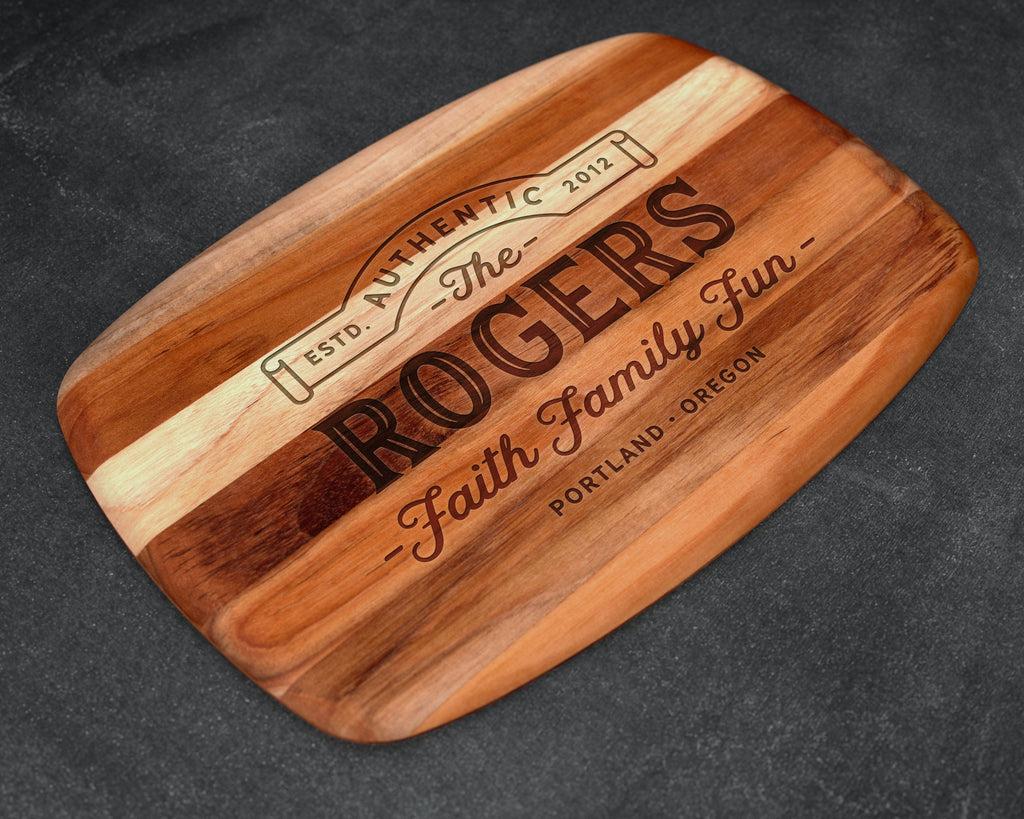 Established, Custom Cutting Board, Established Sign, Family Sign, Faith Family Fun, Faith Hope Love, Bridal Shower Gift, Family Established