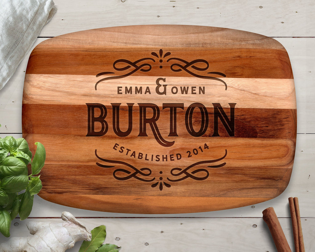 Wedding Gift, Custom Cutting Board, Teak, Personalized Cutting Board, Wood Cutting Board, Personalized Gift, Anniversary Gift, Gifts for Mom
