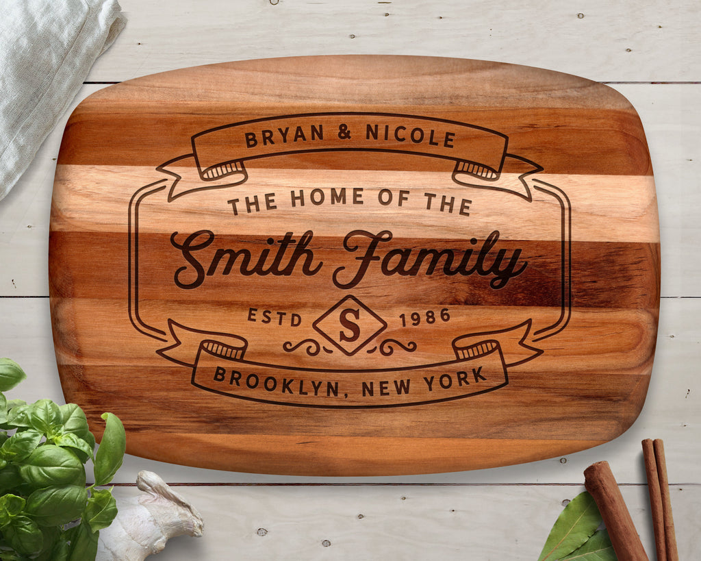 Cutting Board, Teak, Custom Cutting Board, Personalized Cutting Board, Chopping Block, Family Gift, Family Name Sign, Christmas Gift Ideas