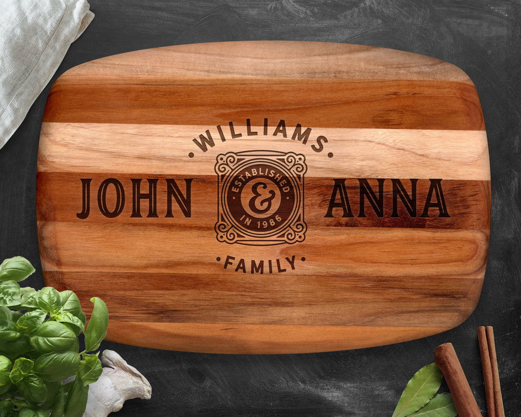 Cutting Board, Teak, Custom Cutting Board, Personalized Cutting Board, Chopping Block, Family Gift, Family Name Sign, Christmas Gift Ideas