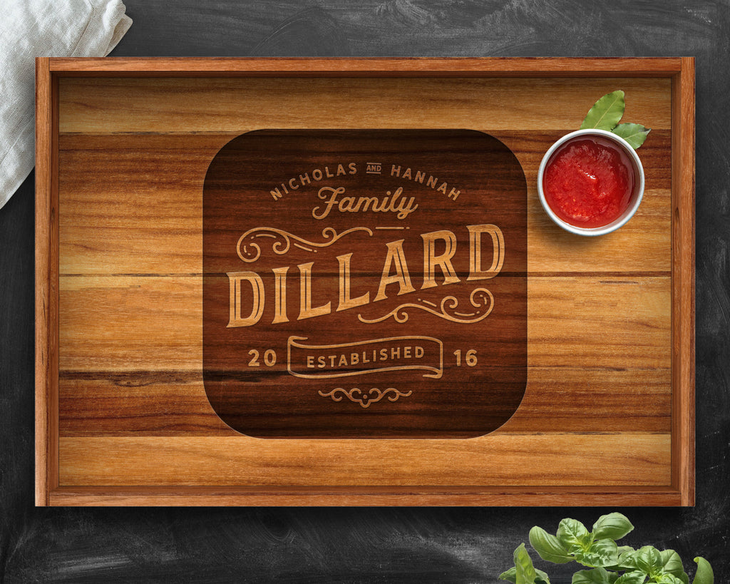 Serving Tray, Teak, Custom Serving Tray, Tray with Handles, Engraved, Tray, Breakfast in Bed, Breakfast Tray, Wood Tray, Coffee Table Tray