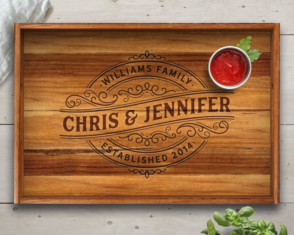 Serving Tray, Teak, Custom Serving Tray, Tray with Handles, Engraved, Tray, Breakfast in Bed, Breakfast Tray, Wood Tray, Coffee Table Tray