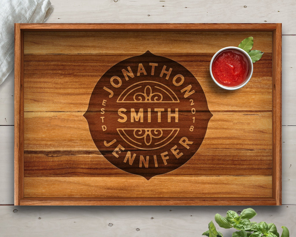 Serving Tray, Teak, Custom Serving Tray, Tray with Handles, Engraved, Tray, Breakfast in Bed, Breakfast Tray, Wood Tray, Coffee Table Tray