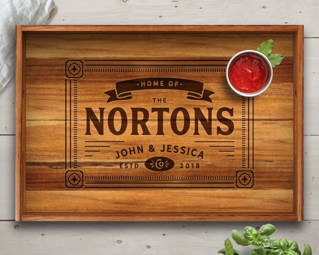 Serving Tray, Teak, Custom Serving Tray, Tray with Handles, Engraved, Tray, Breakfast in Bed, Breakfast Tray, Wood Tray, Coffee Table Tray