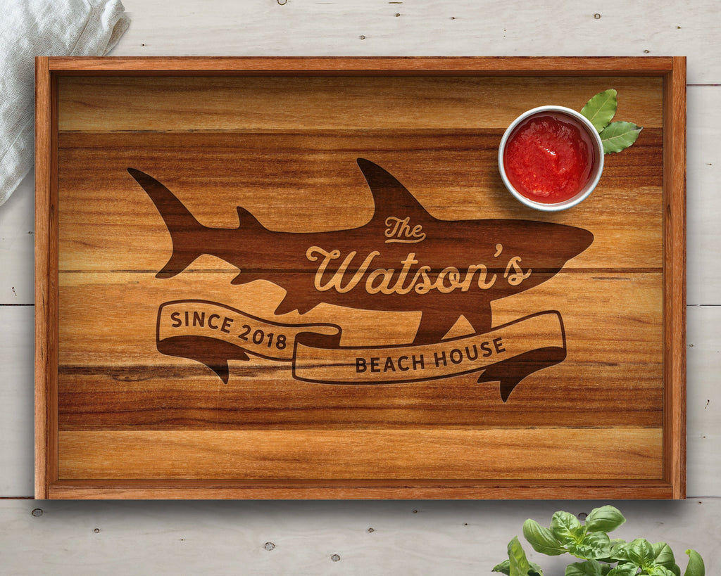Serving Tray, Teak, Custom Serving Tray, Tray with Handles, Engraved, Tray, Breakfast in Bed, Breakfast Tray, Wood Tray, Coffee Table Tray
