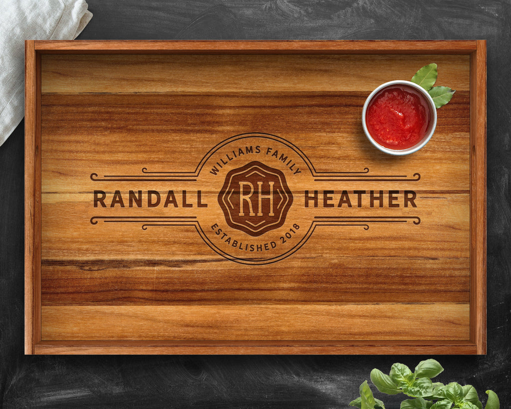 Serving Tray, Teak, Custom Serving Tray, Tray with Handles, Engraved, Tray, Breakfast in Bed, Breakfast Tray, Wood Tray, Coffee Table Tray